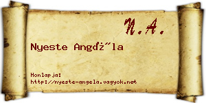 Nyeste Angéla névjegykártya